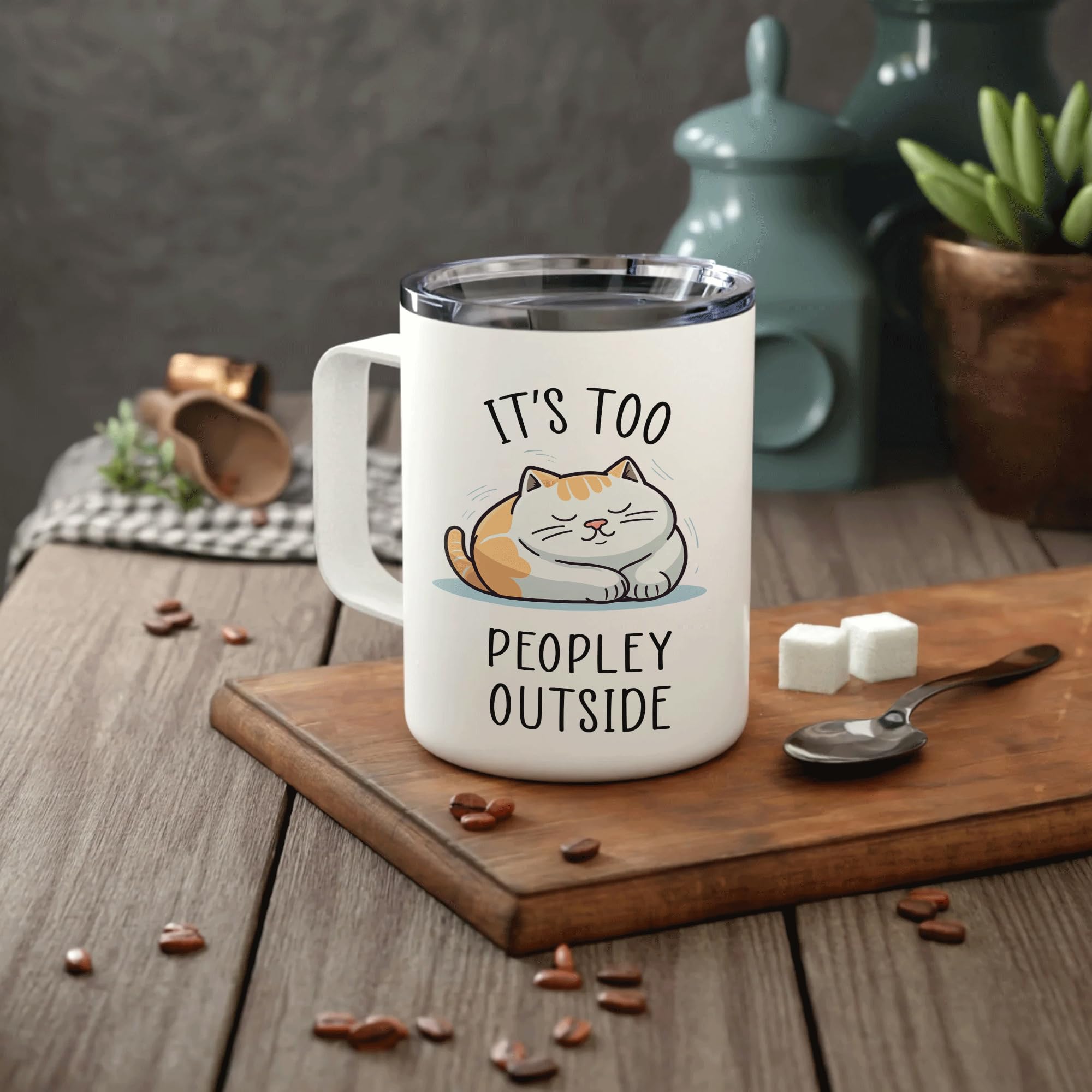 Taza Hyturtle con dibujo de gato para alegrar el escritorio.