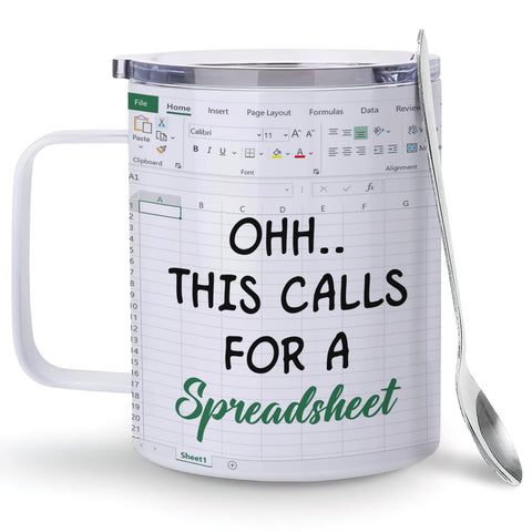 Taza hyturtle de acero inoxidable 12oz para contabilidad, ideal para café diario.