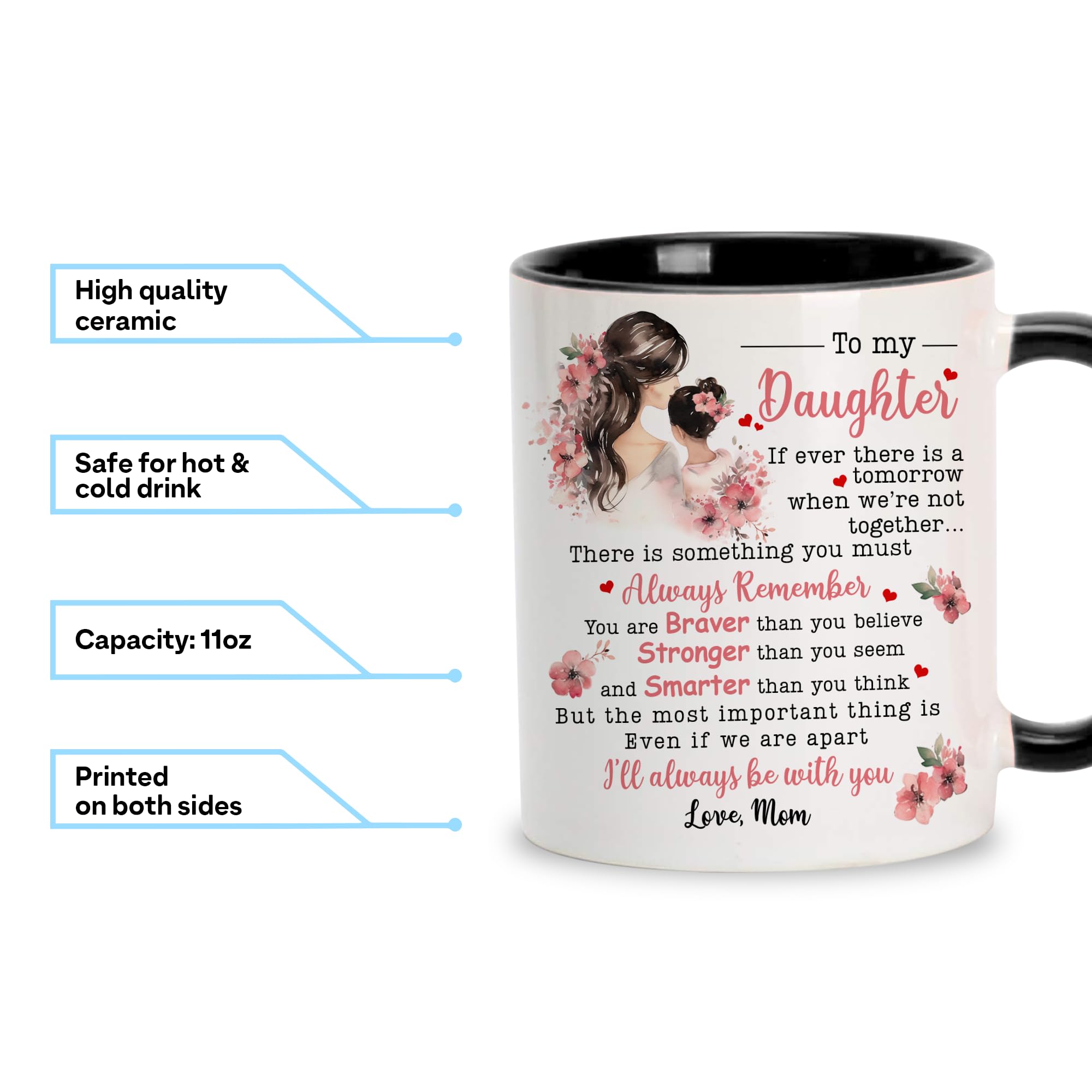 Taza de cerámica blanca Hyturtle, agarre cómodo para uso diario.