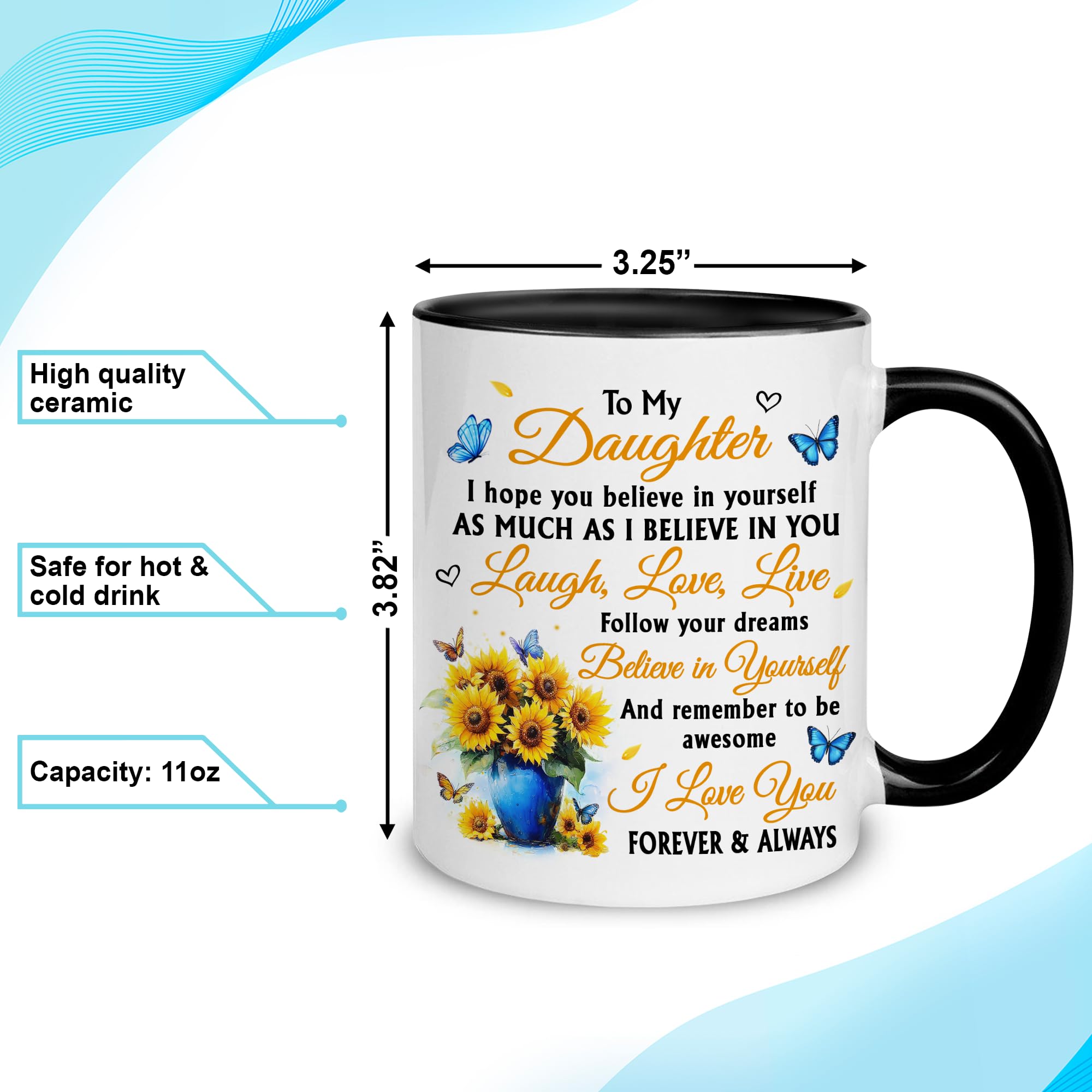 Taza Hyturtle con impresión a doble cara, colores duraderos y nítidos.