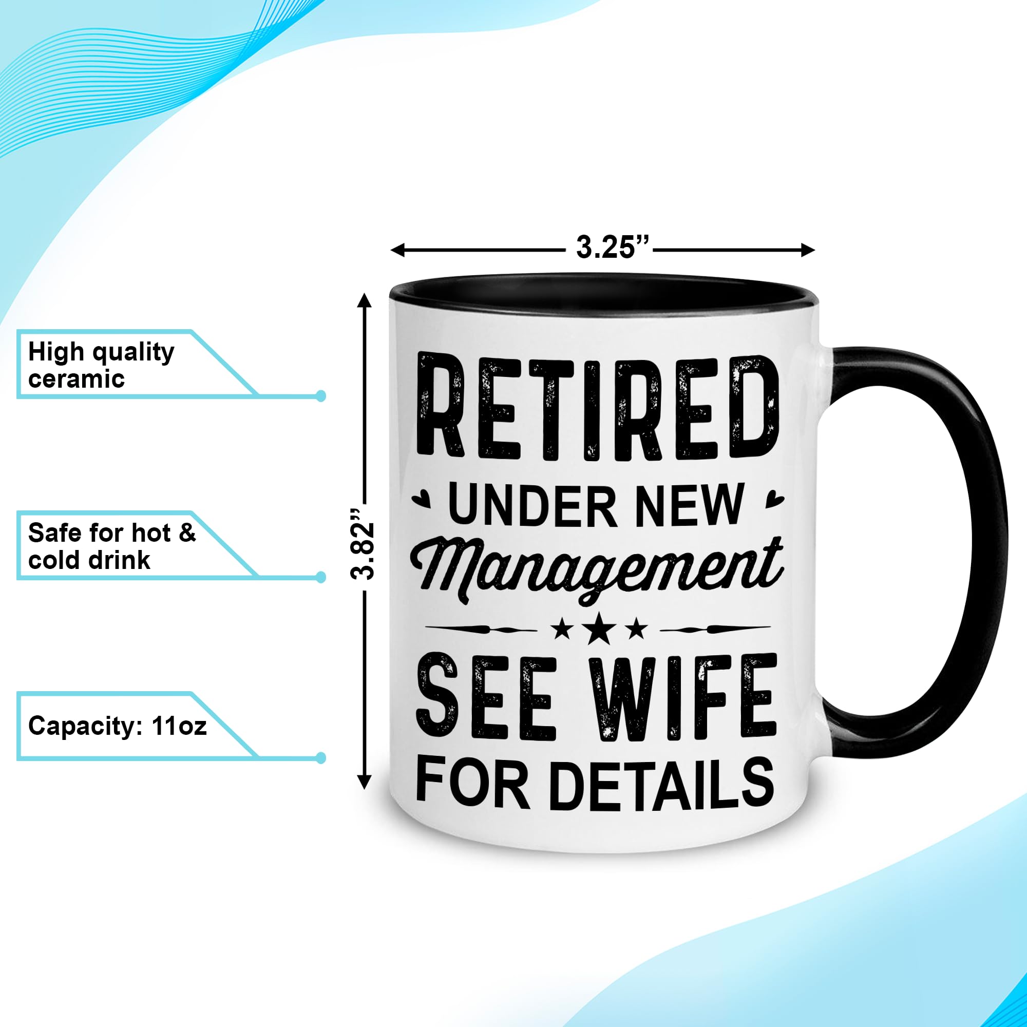 Taza Hyturtle jubilación, regalo perfecto para marido en cumpleaños, Navidad o Día del Padre.