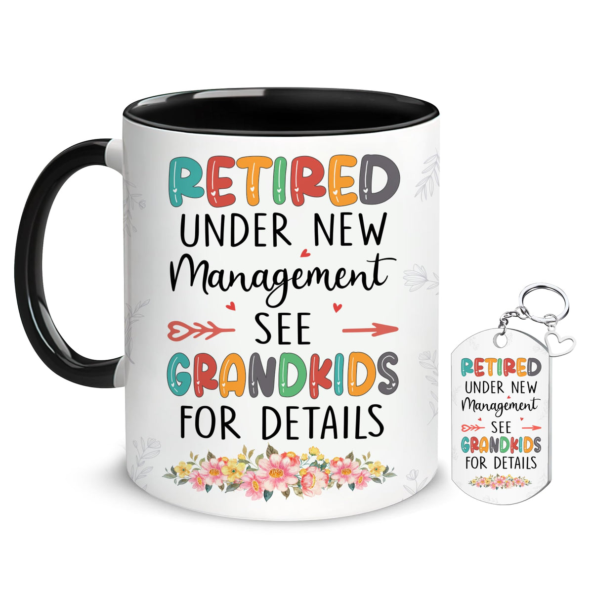 Taza Hyturtle retirada con llavero, regalo ideal para jubilación y café diario.