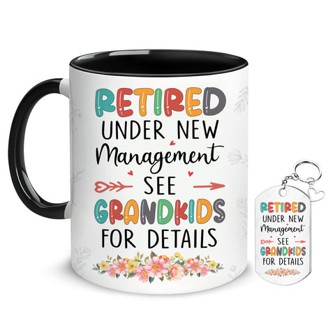 Taza Hyturtle retirada con llavero, regalo ideal para jubilación y café diario.