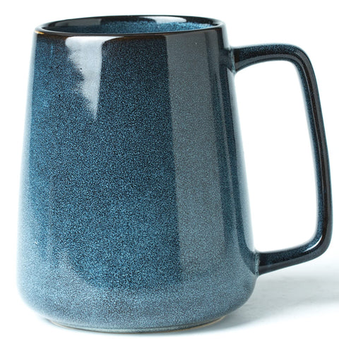 HYTYSKAR taza grande de cerámica, 24 oz, azul, ideal para café