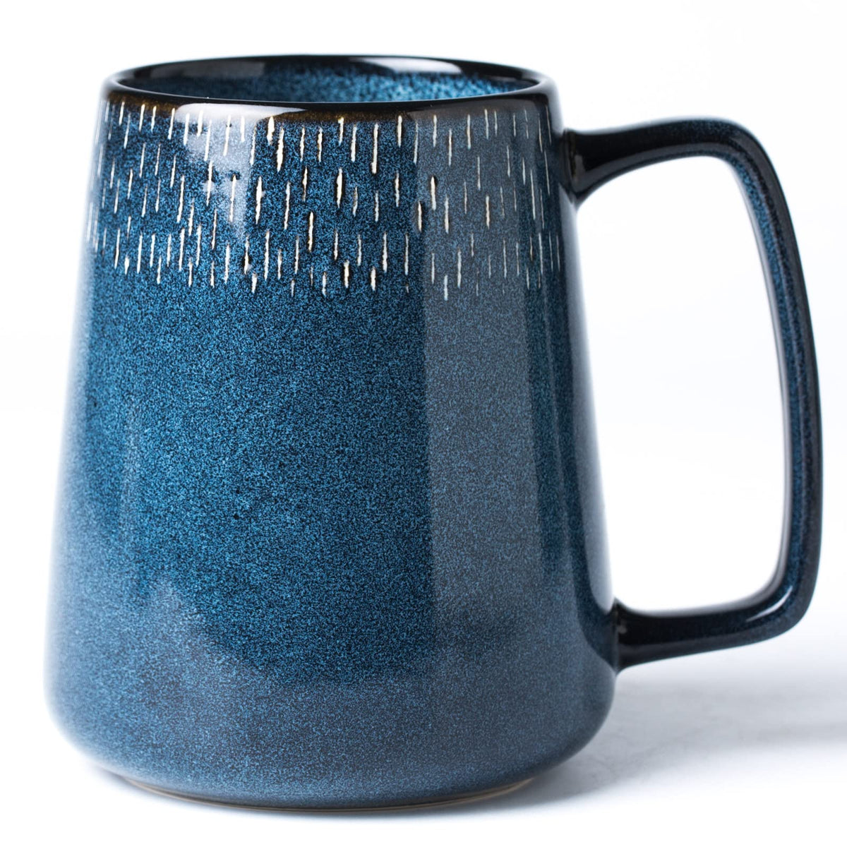 HYTYSKAR taza cerámica 24oz azul estrella, ideal para café matutino y grandes porciones