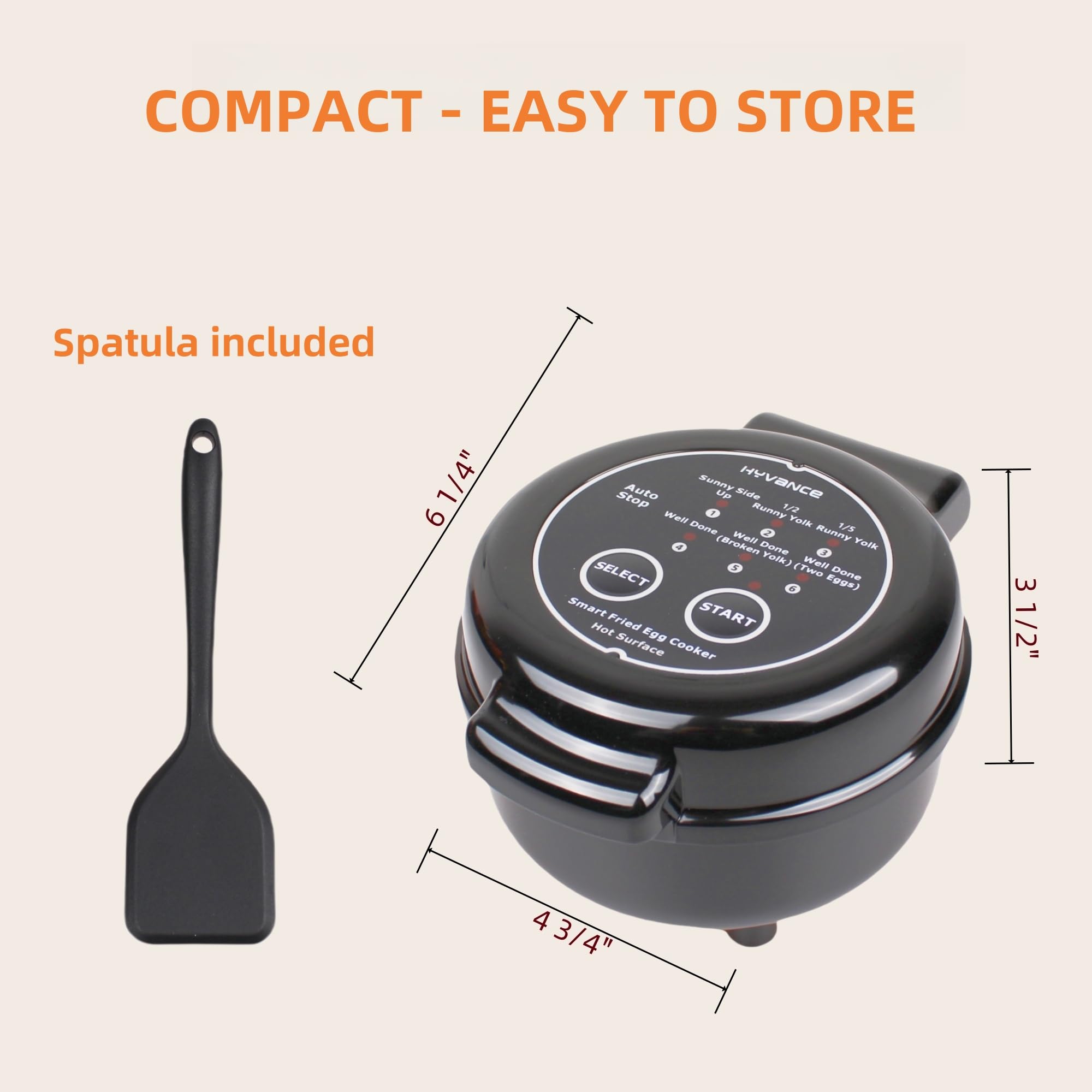 Hyvance cocinador de huevos con seguridad y apagado automático.