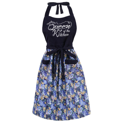 HYVOROS delantal floral con bolsillos protege la ropa y añade color a la cocina