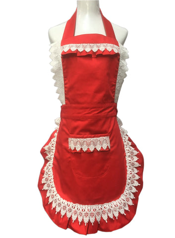 Delantal Hyzrz para cocina con bolsillo rojo, práctico para llaves y teléfono.