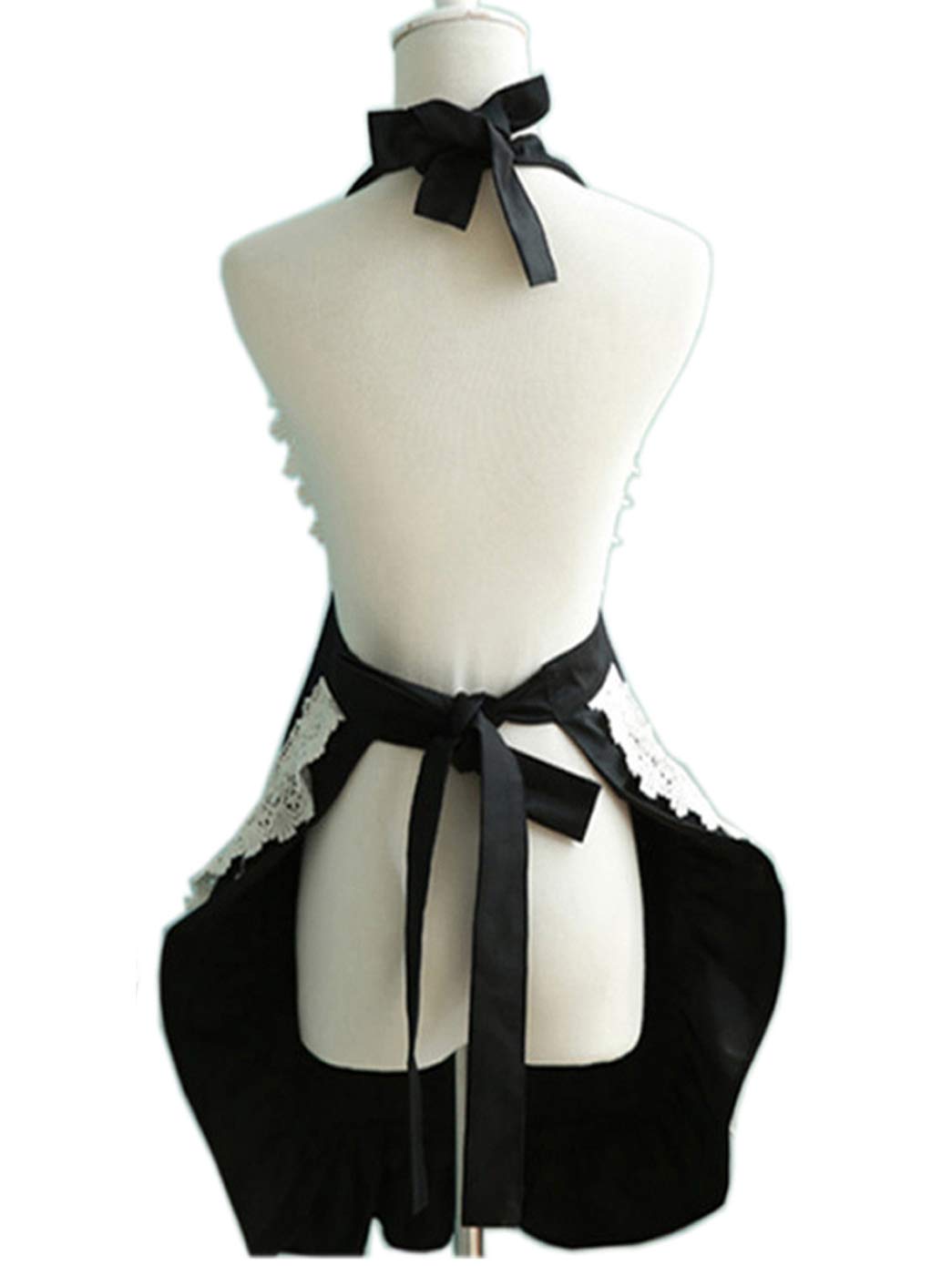 Delantal Hyzrz con bolsillos en negro, ideal para mantener llaves y herramientas al alcance.