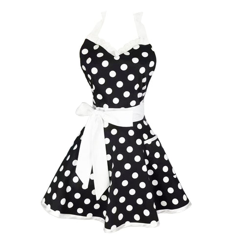 Delantal Hyzrz Dulce Corazón Retro negro, estilo vintage para cocinar en casa