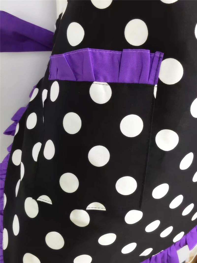 Hyzrz delantal negro con cintas en la cintura, talla para la mayoría.