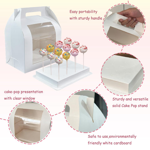Hzzycaxli caja pasteles con ventana transparente para ver el interior