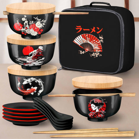 i2 Home tazones ramen cerámicos de 32 onzas: porciones generosas para caldos