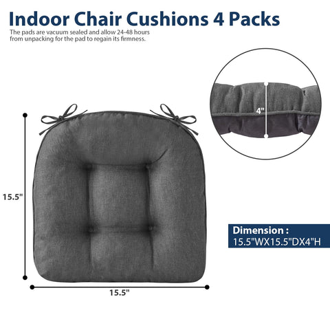 IASEAHK cojín de silla para cocina, juego de cuatro, estable