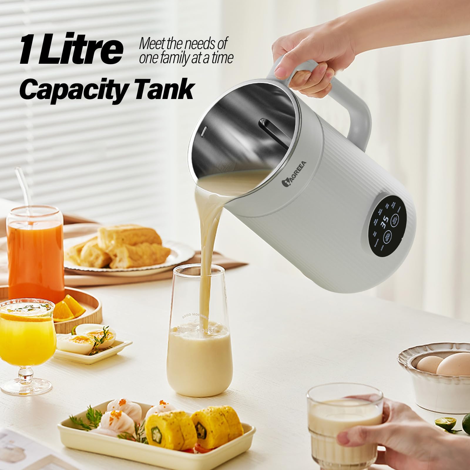 IAGREEA 8-en-1 programas para bebidas vegetales y batidos.
