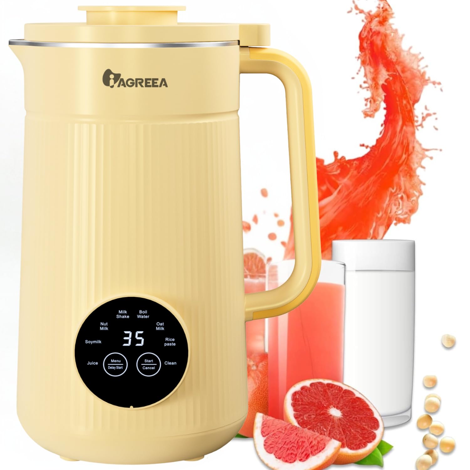 IAGREEA Maquina leche frutos secos 8-en-1, capacidad 1000 ml para familias.