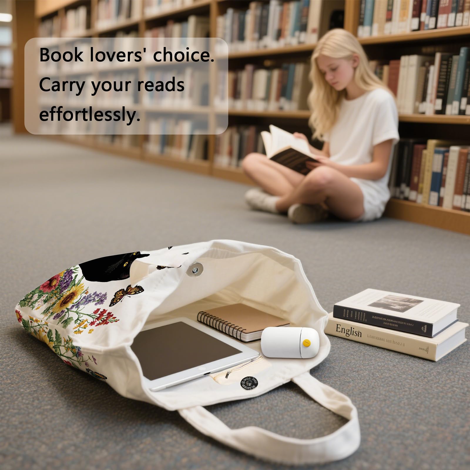 Ialtsidws bolsa tote uso diario, resistente para libros, compras y playa.