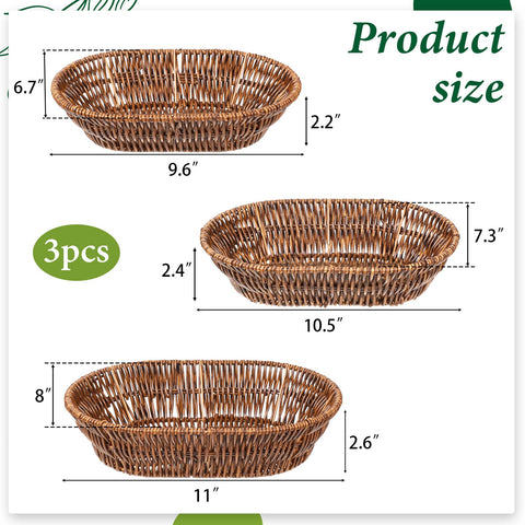 IANFAN cestas de mimbre oval para frutas y exhibición fresca