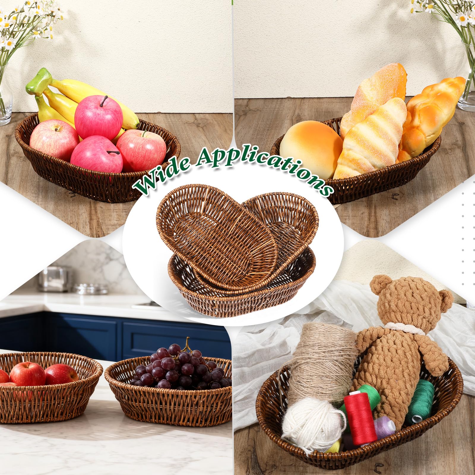 IANFAN conjunto de tres cestas para almacenamiento decorativo