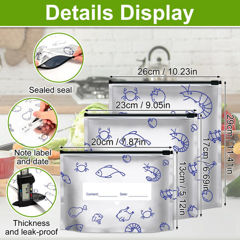  Iaolose bolsas reutilizables de aluminio aptas para despensa y congelador