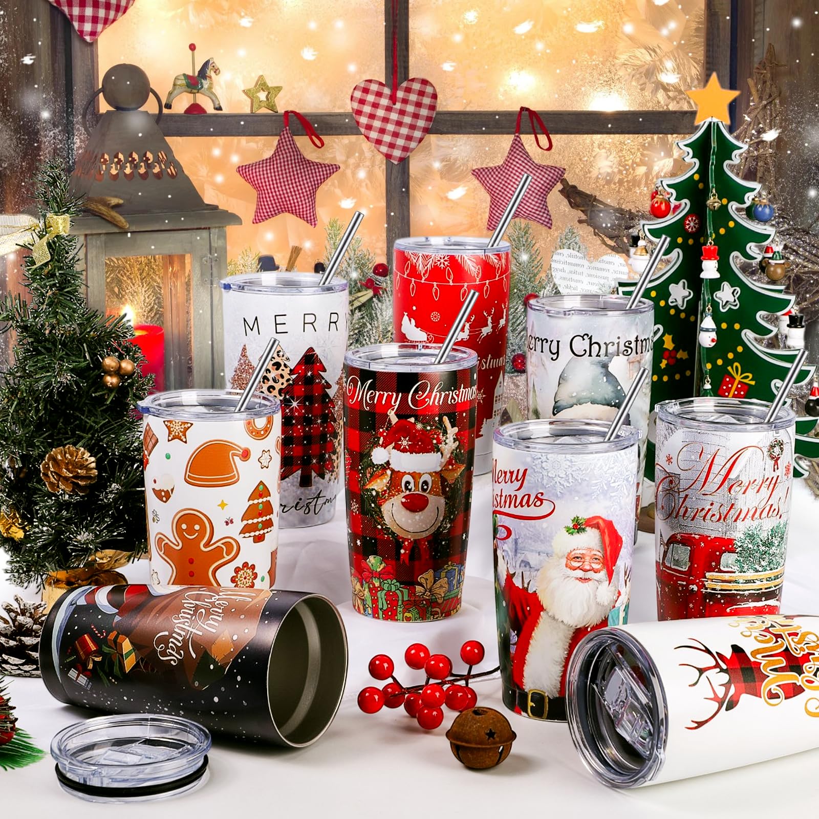 iAOVUEBY tazas de acero inoxidable duraderas para uso diario y fiestas