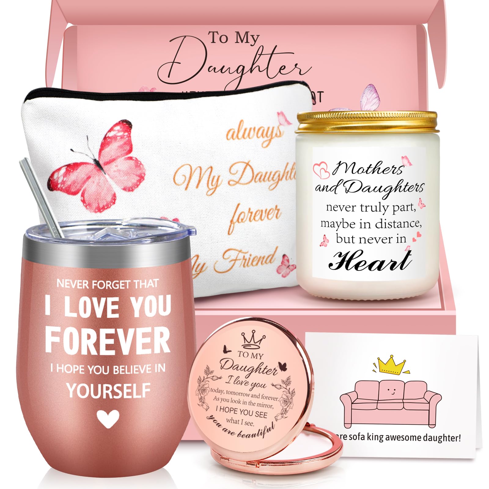 iAOVUEBY caja regalo para hija, diseño rosa y acabado elegante