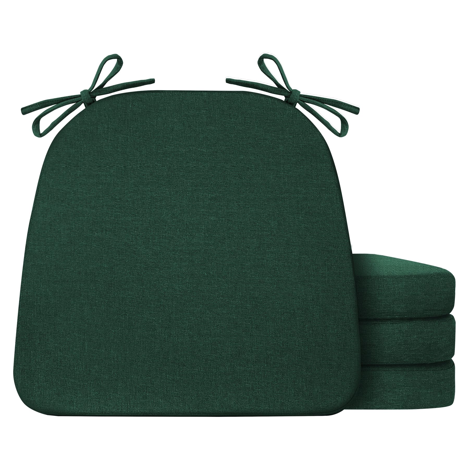 IASEAHK cojines para silla comedor en verde oscuro, vista frontal, confort para comidas largas.