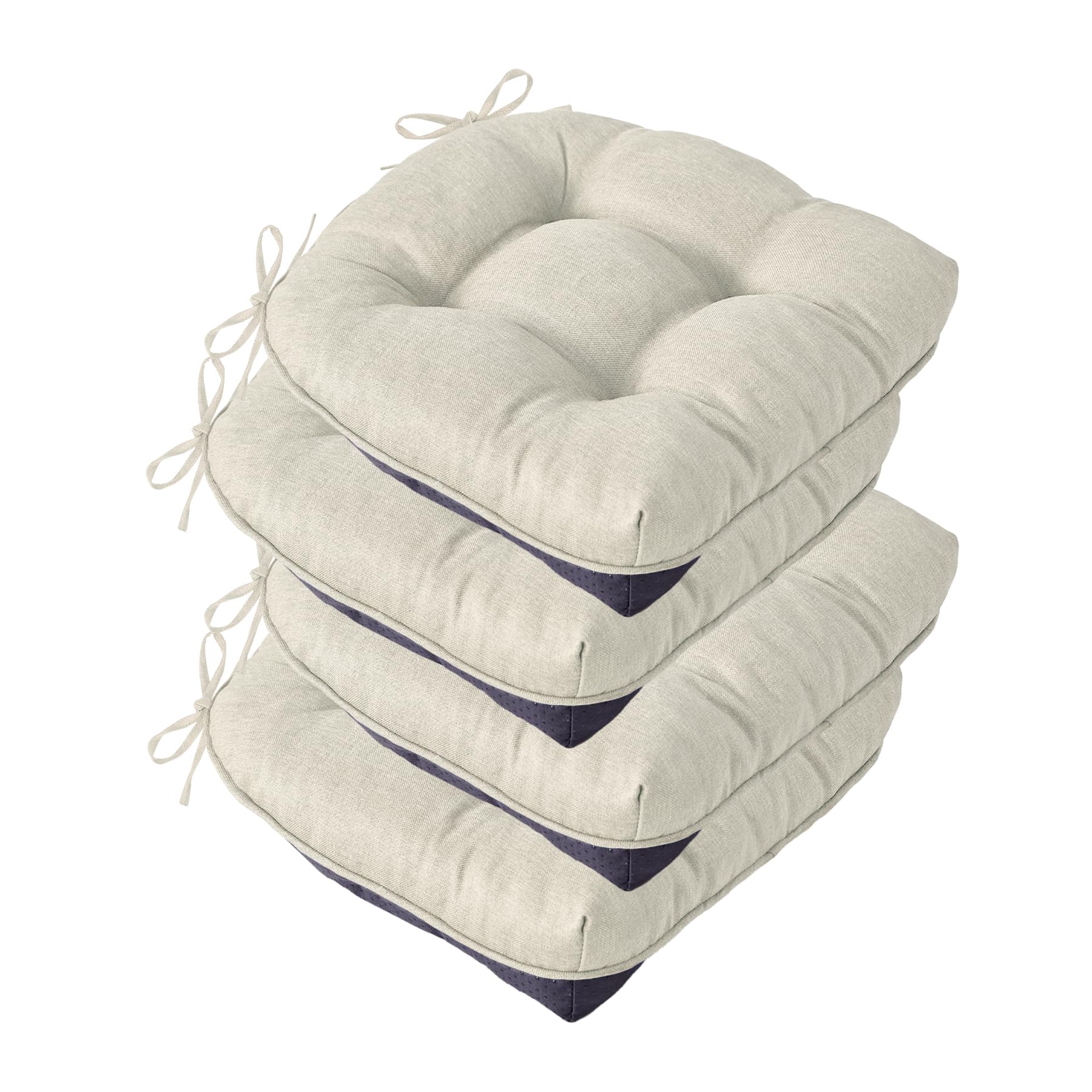 IASEAHK cojines para sillas de comedor en beige, conjunto de 4 para confort diario.
