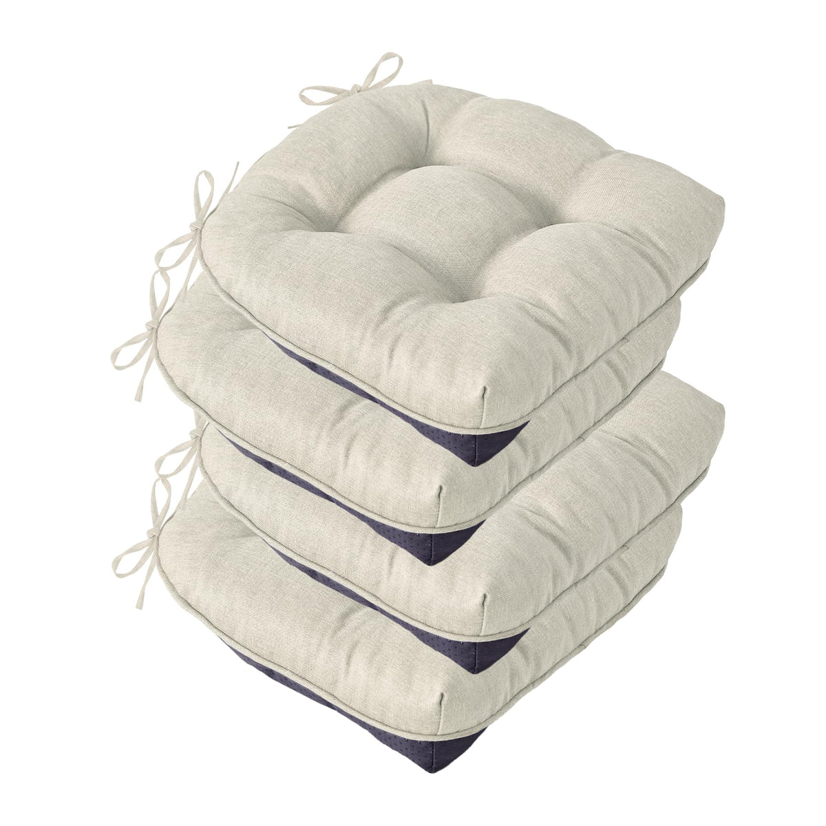 IASEAHK cojines para sillas de comedor en beige, conjunto de 4 para confort diario.