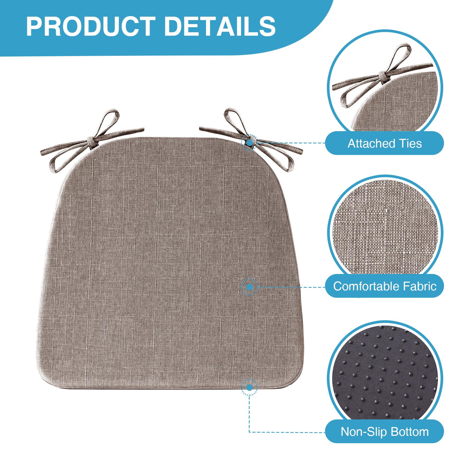 IASEAHK cojín con cremallera removible, funda fácil de limpiar.