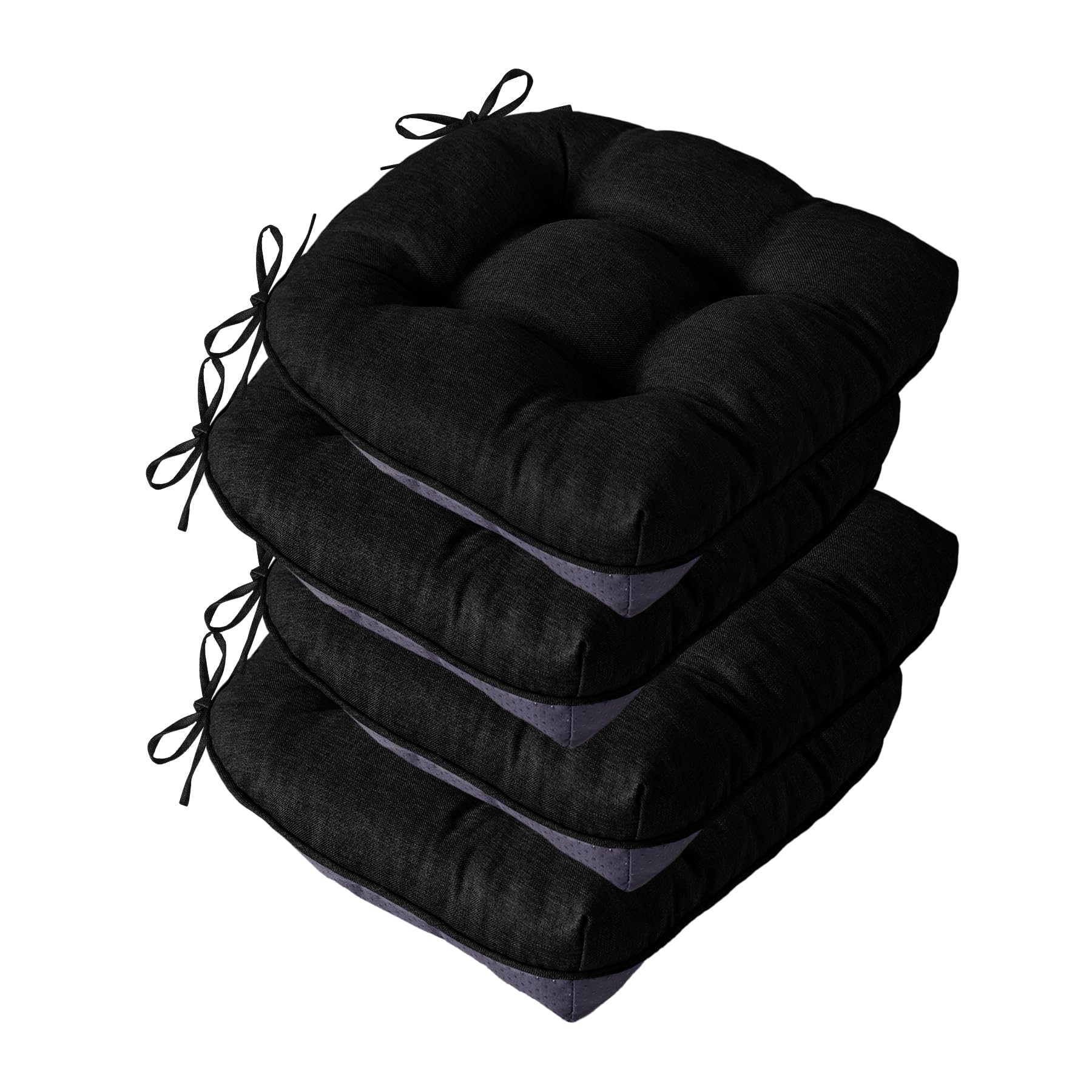 IASEAHK cojines para silla de comedor, pack4 negro, cómodo y estable