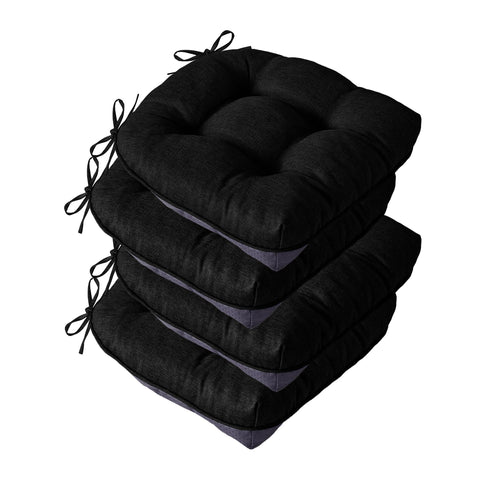 IASEAHK cojines para silla de comedor, pack4 negro, cómodo y estable
