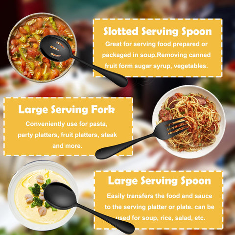 IAXSEE tenedores grandes para servir, perfecto para buffets