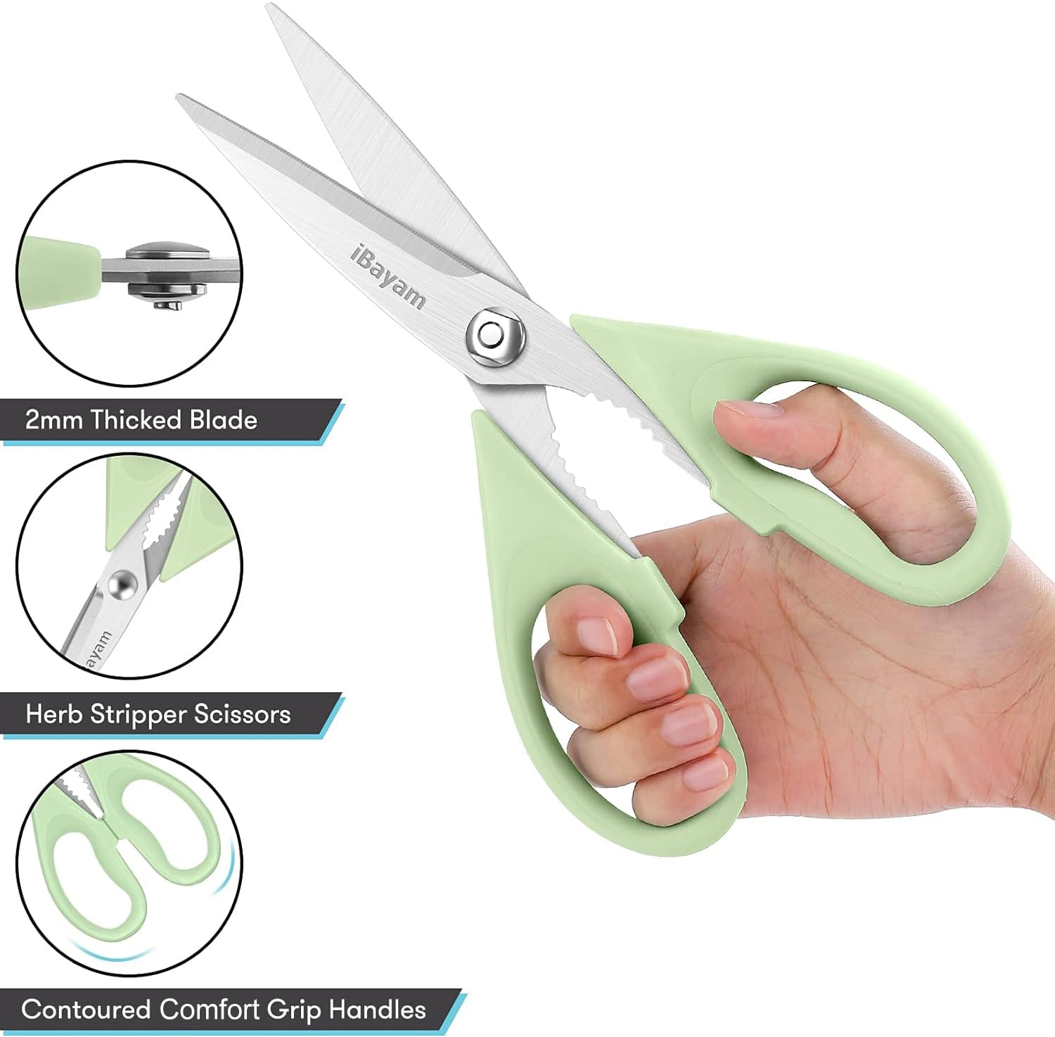 iBayam hojas de acero inoxidable listas para cortar carnes