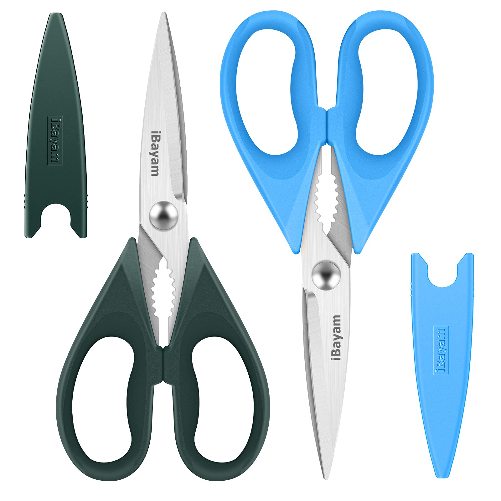 Tijeras iBayam 8,5 pulgadas en azul para corte preciso en la cocina.