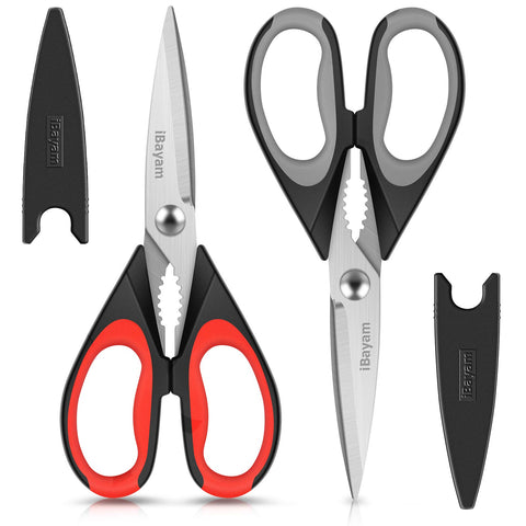 iBayam tijeras de cocina 8,5 pulgadas con filo afilado para cortes precisos.