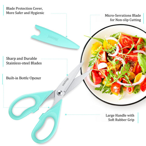 iBayam tijeras cocina corte preciso, mango ergonómico para hierbas y carnes