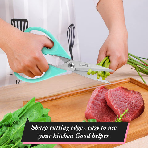 iBayam paquete dual de tijeras, dos pares para carnes y uso general