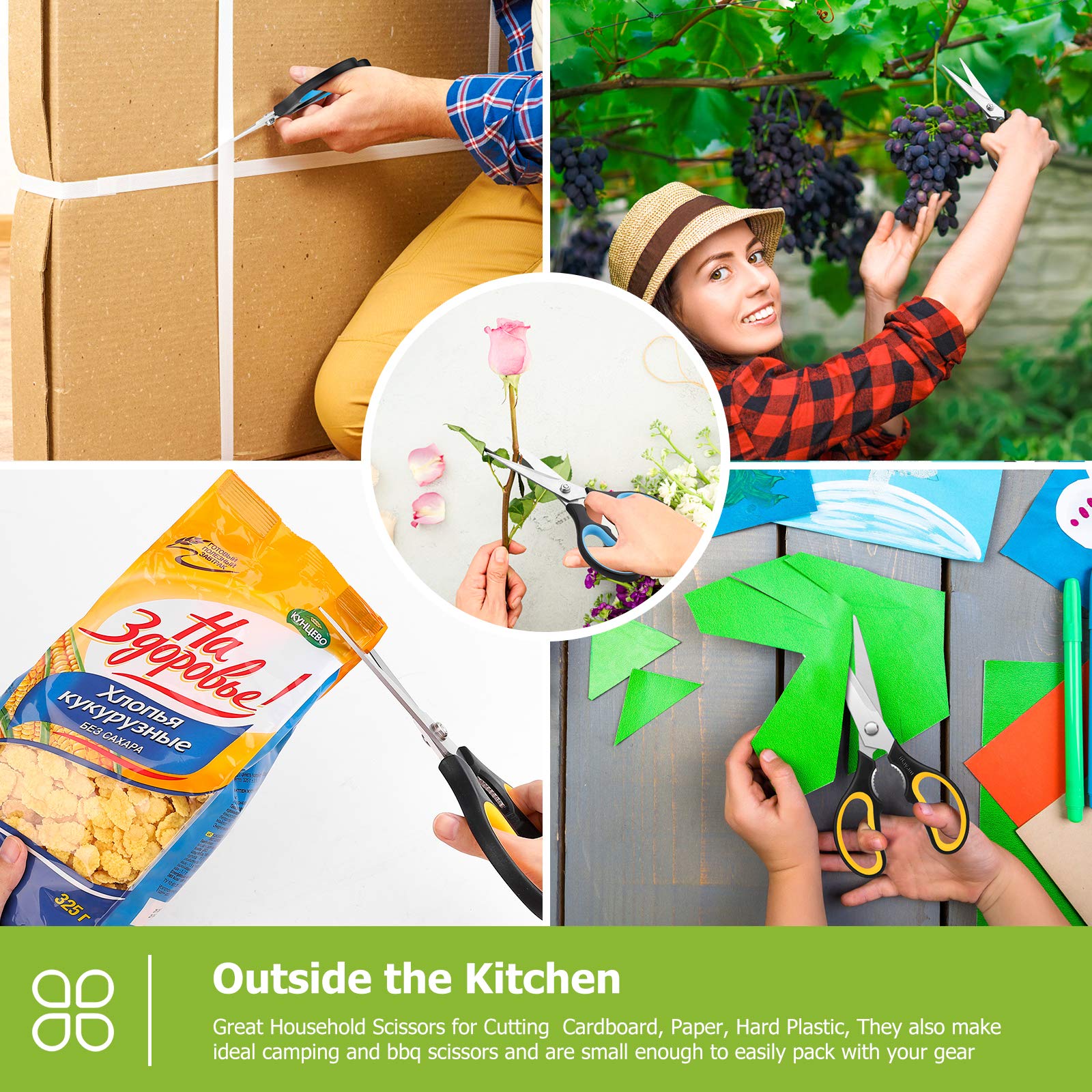 Juego de dos tijeras iBayam para cocina y tareas domésticas diversas.