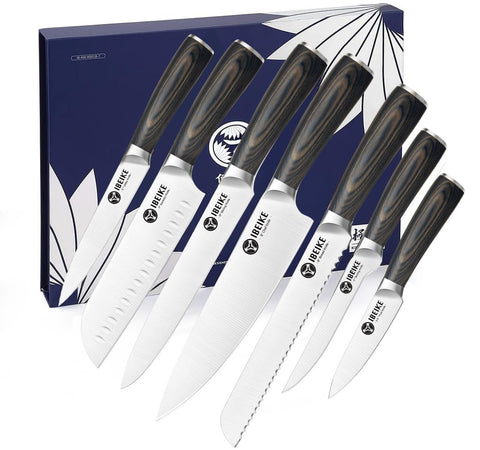 IBEIKE cuchillo chef 8 pulgadas, filo preciso para cortes uniformes en la cocina.