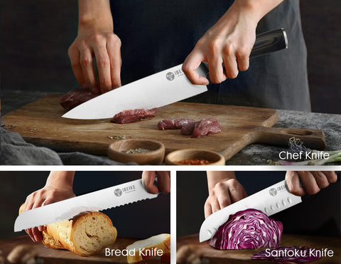 IBEIKE cuchillo fruta 3.5 pulgadas, cortes suaves en frutas.