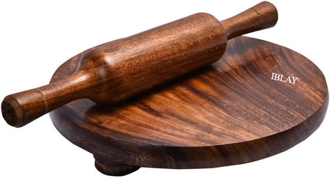 IBLAY Chakla de madera redonda de 11 pulgadas para preparar chapatis en casa