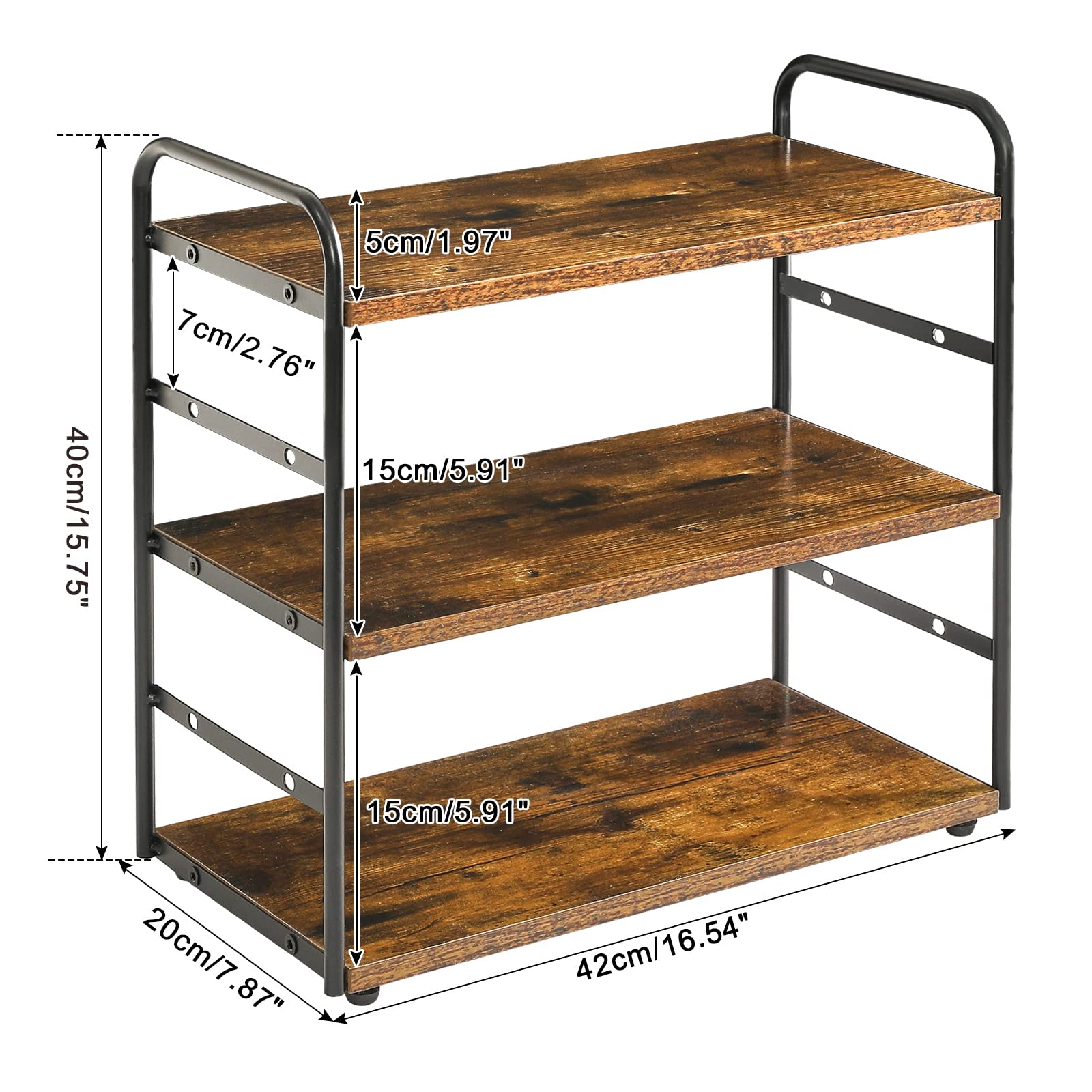 IBUYKE estante-especias-cocina-3-niveles: condimentos visibles y al alcance.