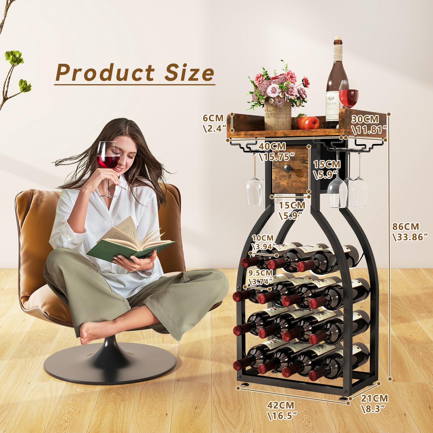 IBUYKE estante vino-diseno exhibicion botellas, añade elegancia a tu bar.