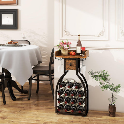 IBUYKE estante vino-portacopas superior, espacio para copas y estilo.