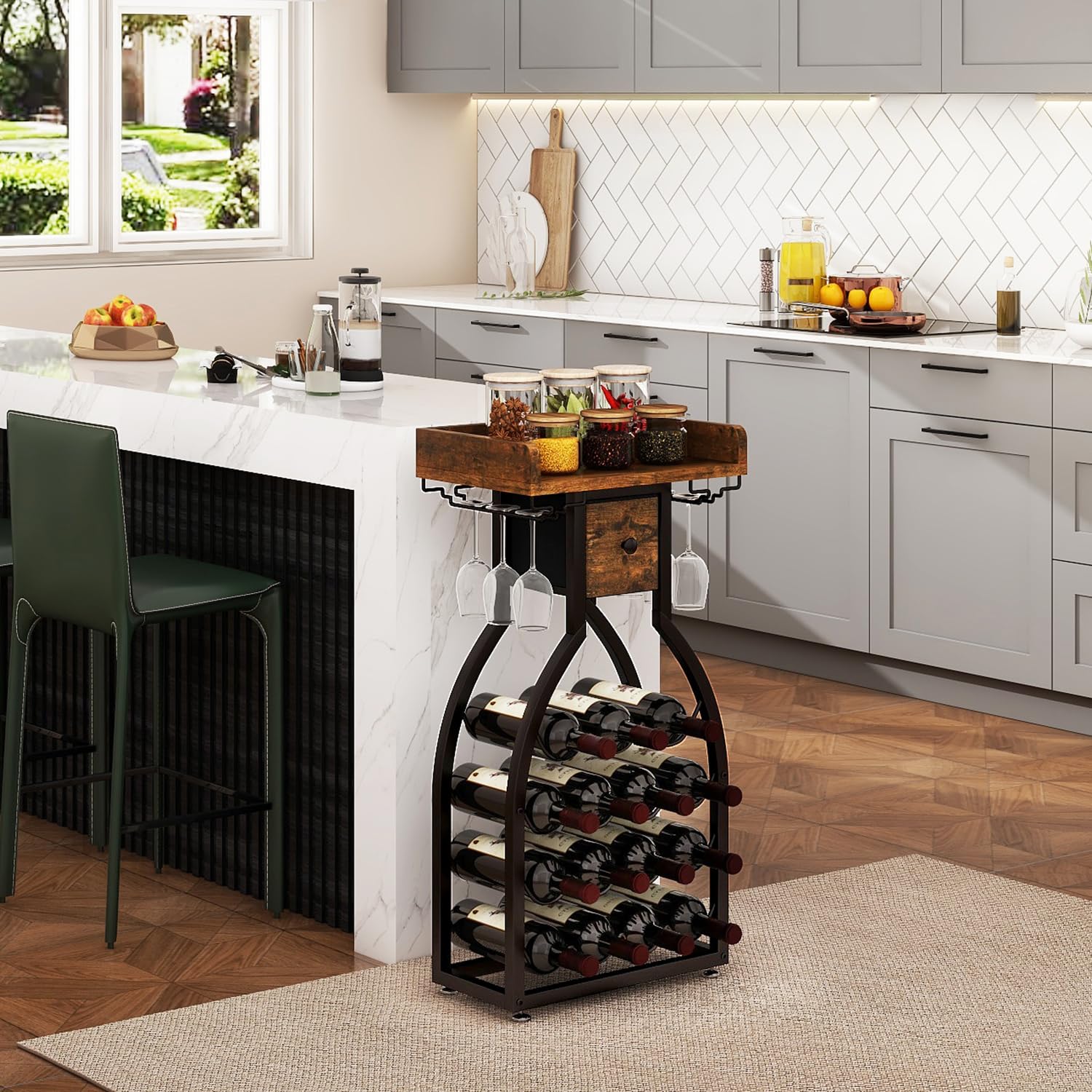 IBUYKE estante uso hogar bar, ideal para cocina, comedor o sala.