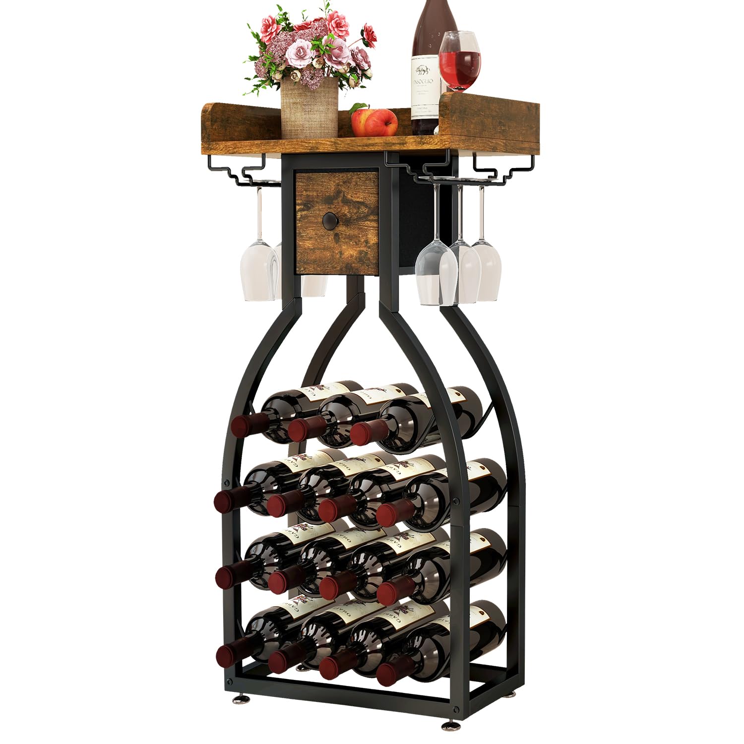 IBUYKE estante para vino, vista general para ordenar botellas en casa.