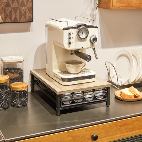 IBUYKE organizador de cápsulas en encimera con superficie superior para cafetera.