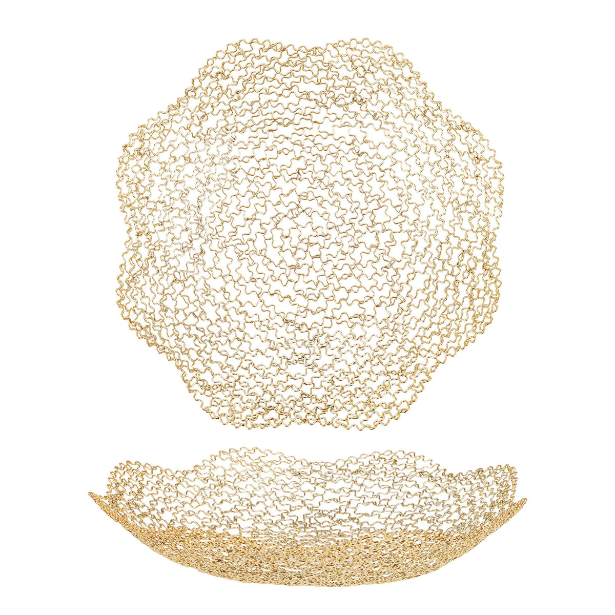 IBWell canasta-fruta-dorada-oval: ideal para centro de mesa y exhibir frutas frescas.