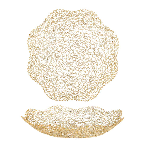 IBWell canasta-fruta-dorada-oval: ideal para centro de mesa y exhibir frutas frescas.